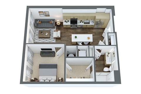 672 sq ft 1 bedroom